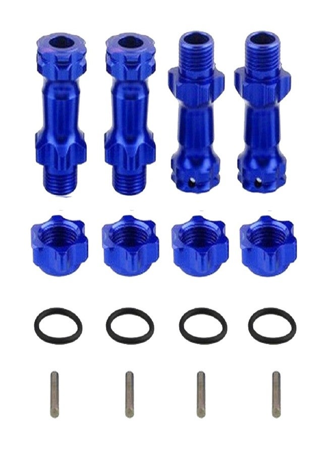 Treehobby 4PCS 17mm Aluminum Wheel Hex Hub 30mm Extension Adapter Capped Longer Combiner Coupler with Anti-Dust Cover for 1:8 RC Model Car Truck,Blue - Image 2
